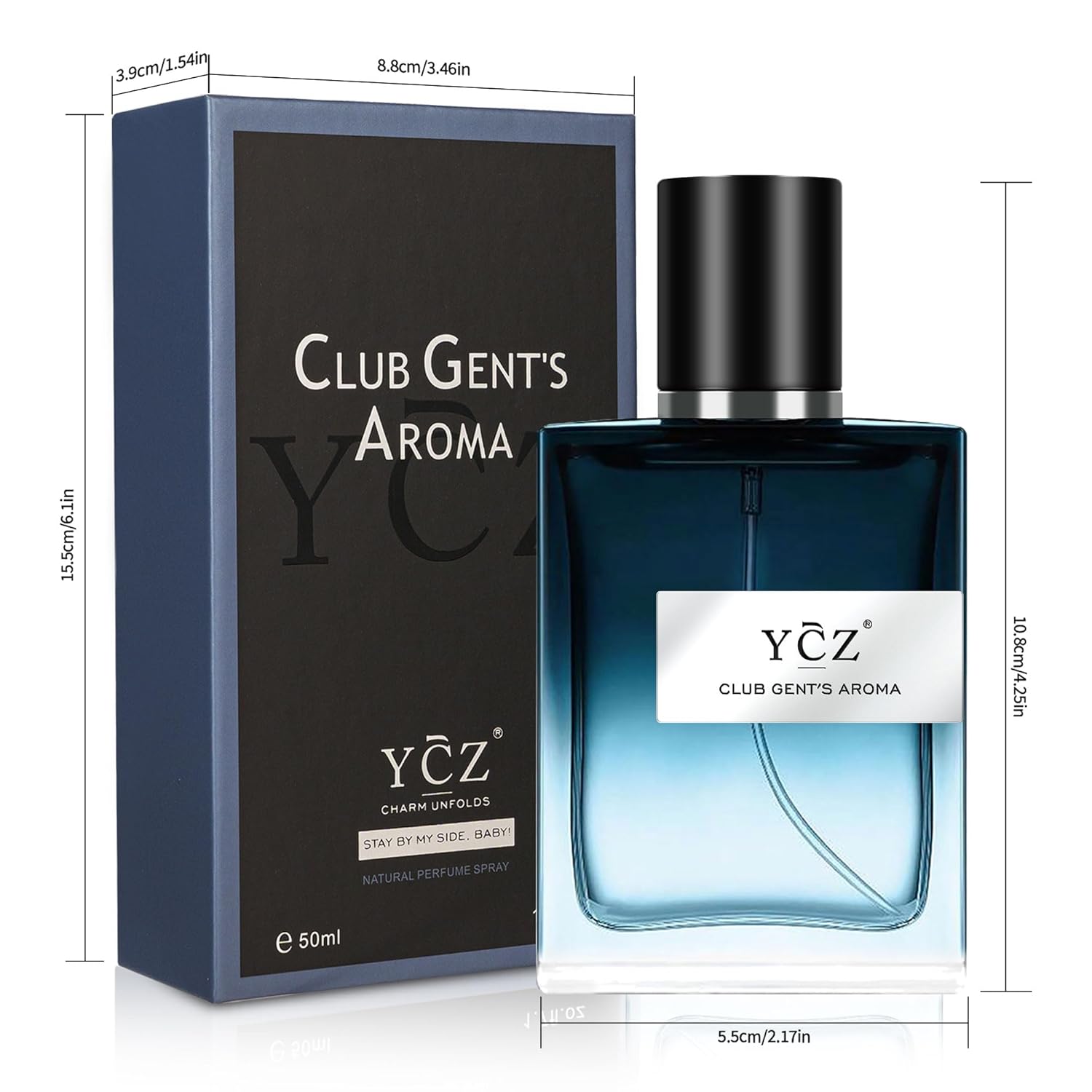 Unleash Your Charm with CLUB GENT'S AROMA - 1.7Oz (50Ml) Long Lasting Cologne for Men, Infused with Captivating Woody Notes of Aldehyde, Ginger, Mint, and Lemon