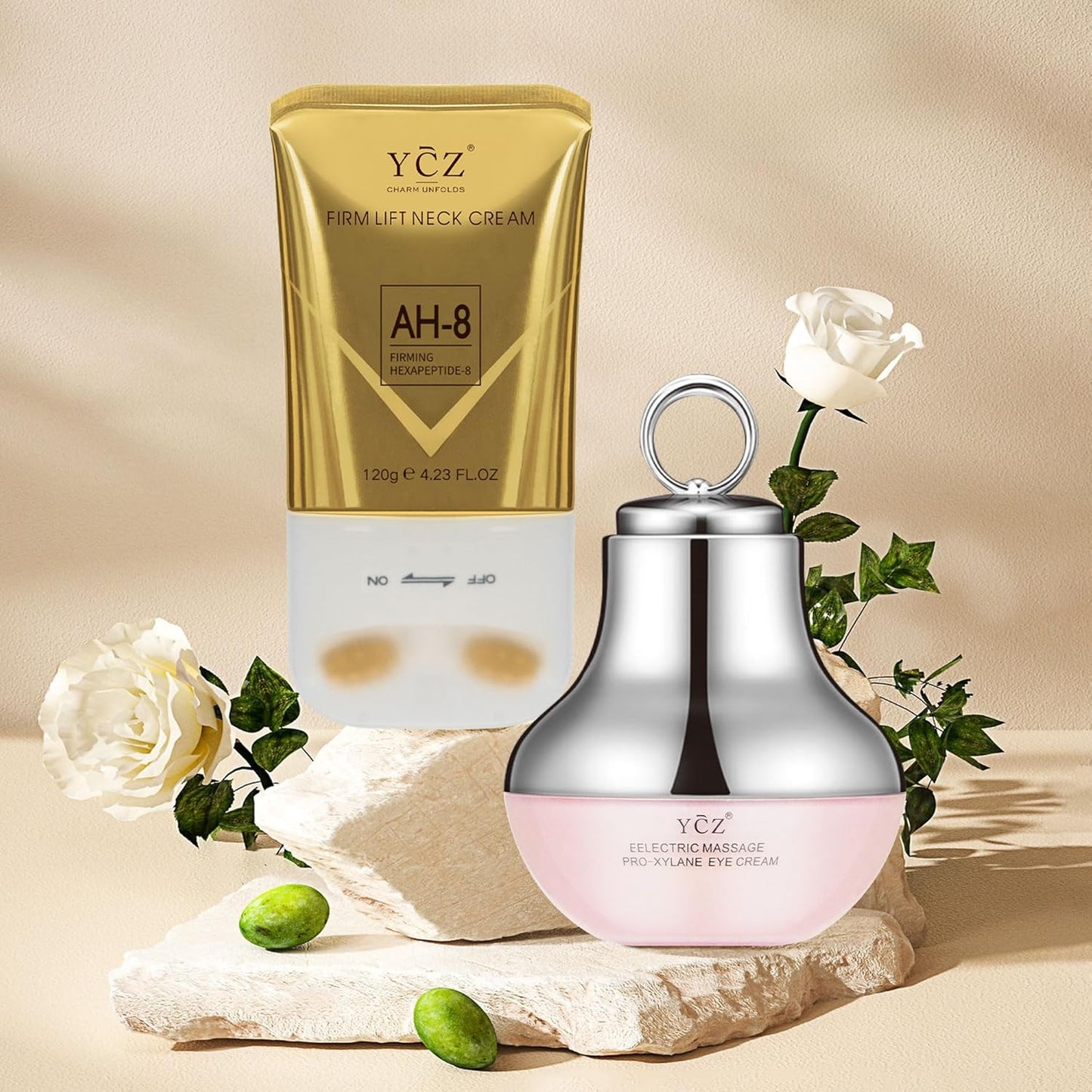 Neck-Eye Care Tightening & Revitalizing Set -Smooth of Fine Lines, Eye & Neck Treatment, Skin Moisturizer, Deep Moisturizing Skincare