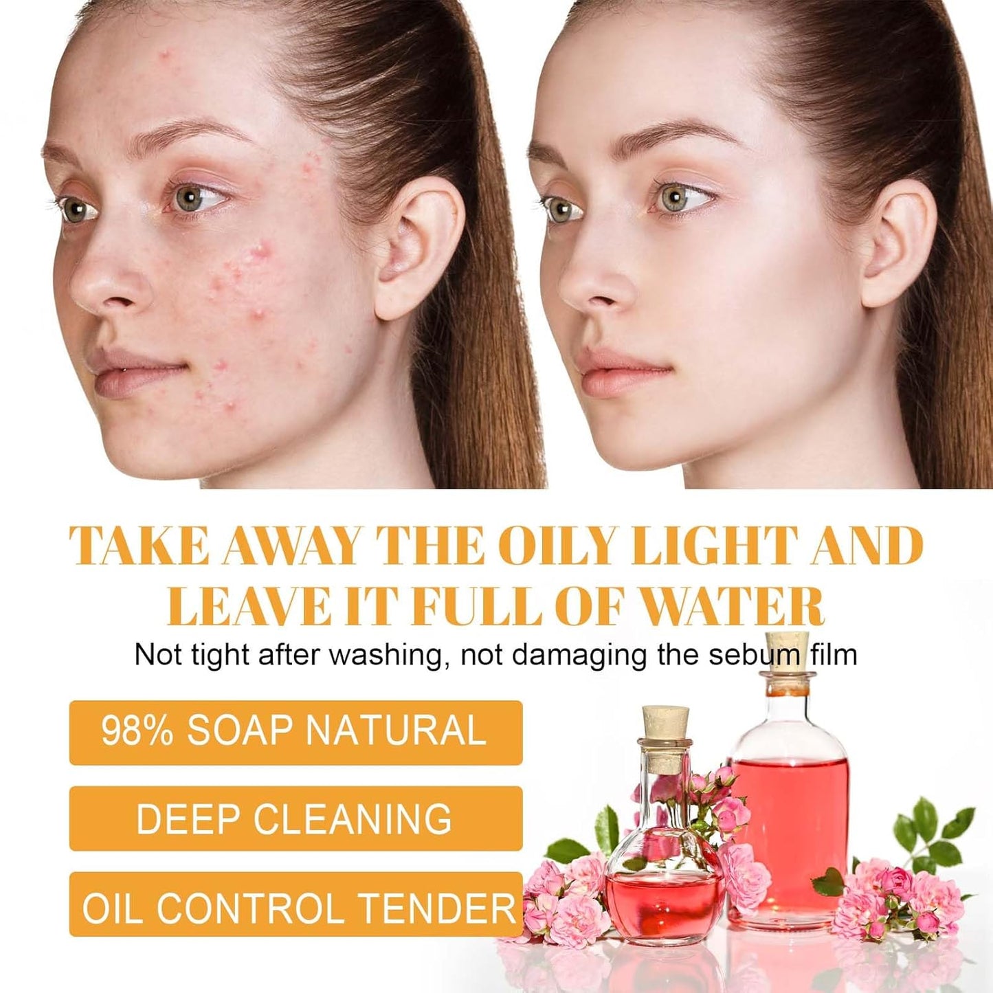 Turmeric Face Wash with Brush, Turmeric Foaming Facial Cleanser for All Skin, 3.38 Fl Oz/Pcs